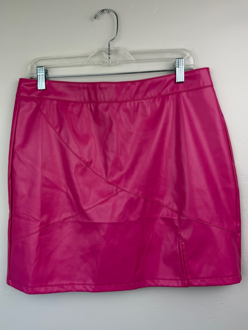 Hot Pink Y2K Faux Leather Skort Size L